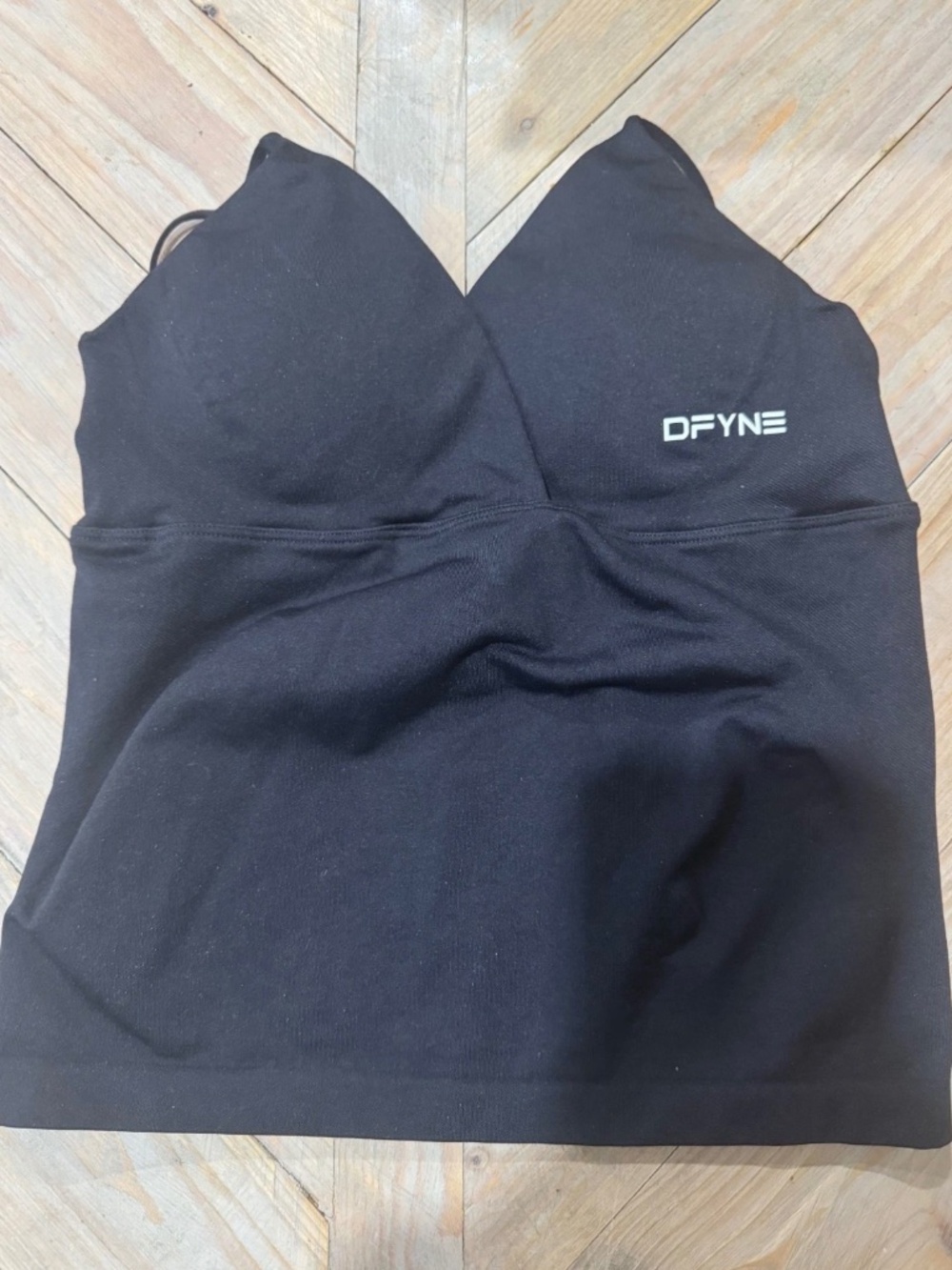 DFYNE Black Vision Twist Front Longline Top